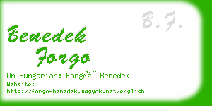 benedek forgo business card